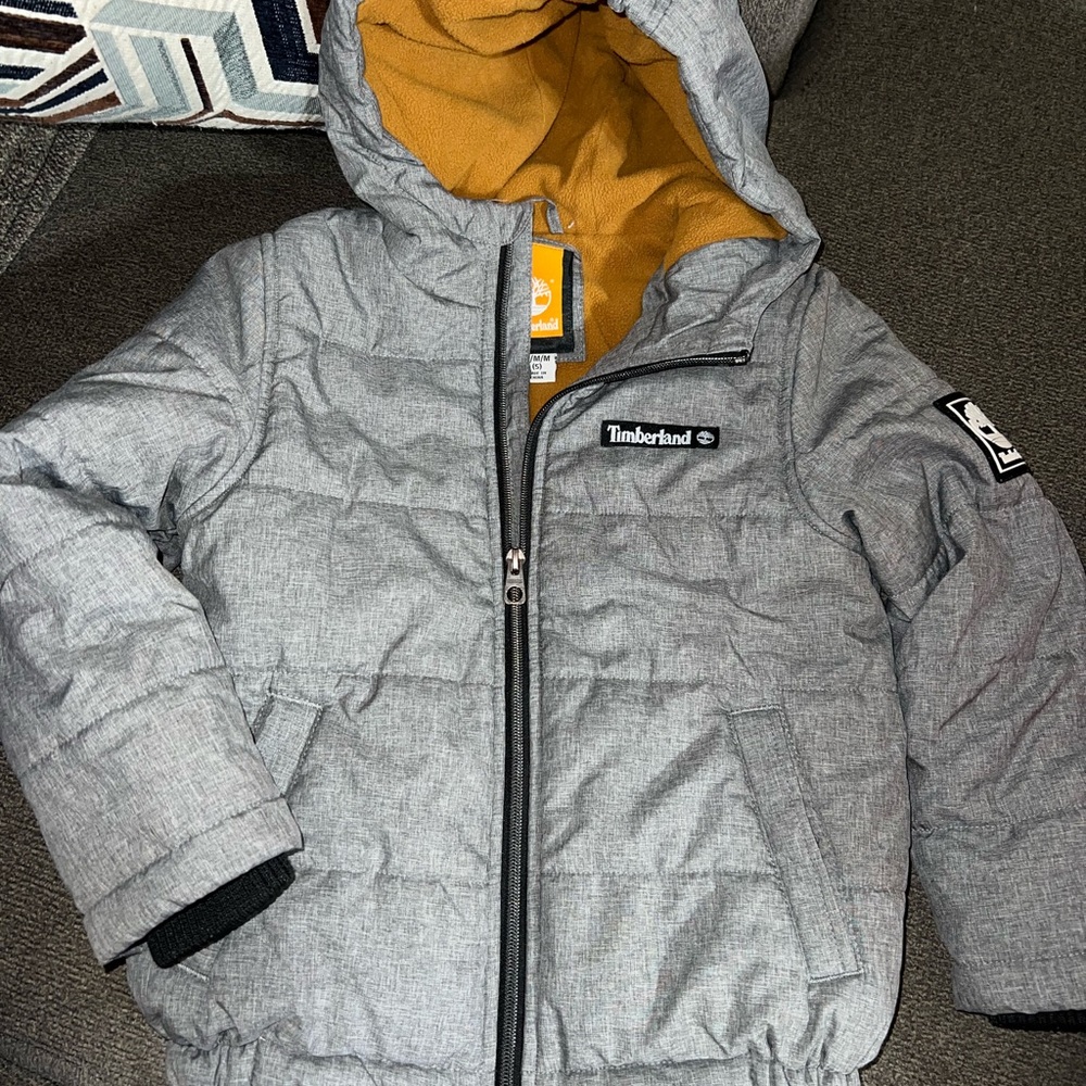 Timberland Gray Jacket with Mustard Lining